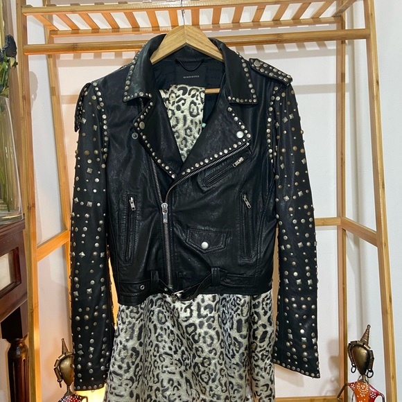 MAISON SCOTCH VINTAGE STUDDED LEATHER JACKET  . Size - M - Picture 12 of 17